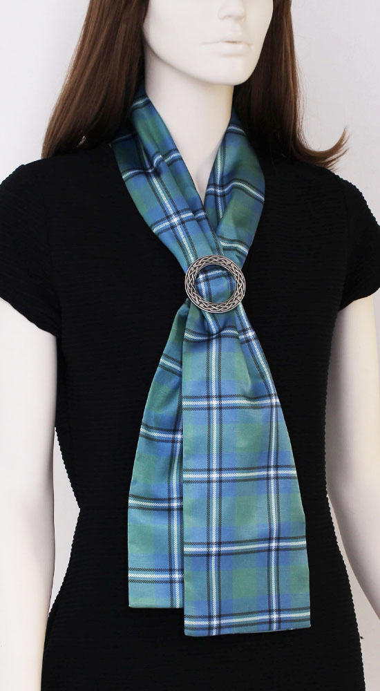 Scarf, with Scarf Ring, Dupion, Irvine, Irwin, Irving Tartan